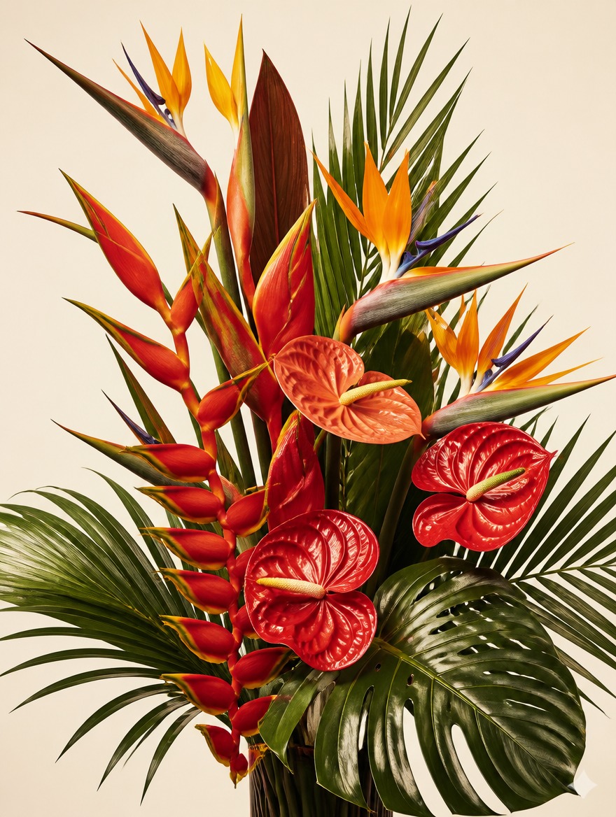 Tropical bouquet arrangement